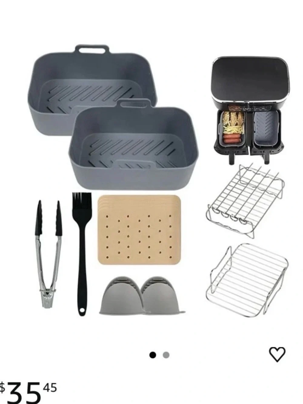 Reusable No Stick Silicon Square Pot Silicone Air Fryer Liners Basket for Ninja